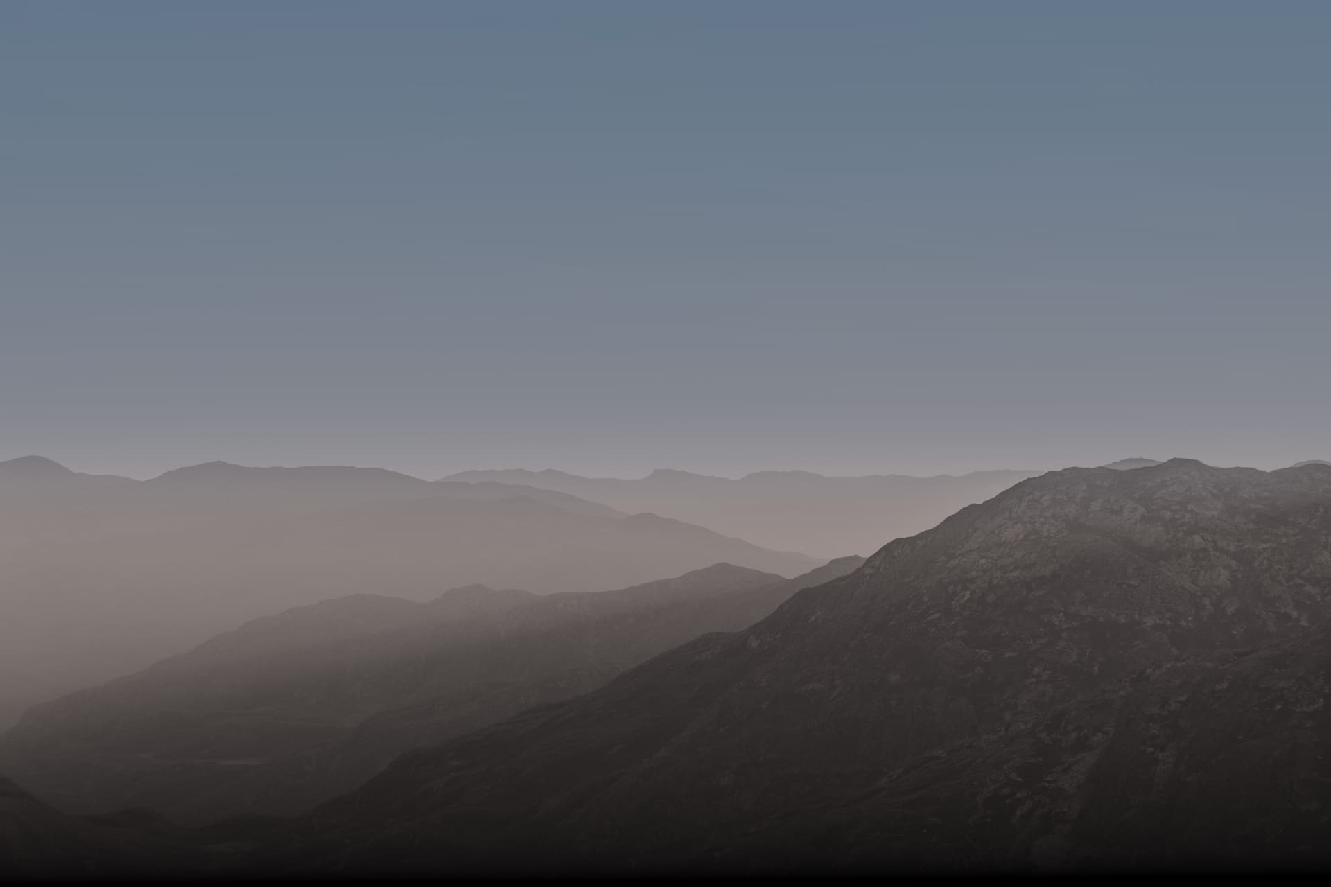 Mountains at dusk, Alberta
